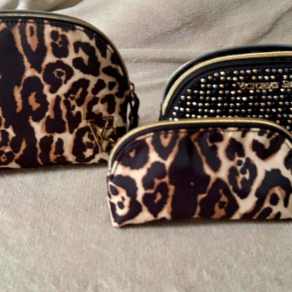 Victoria's Secret Cheetah Cosmetic Bags (Pack of 3)